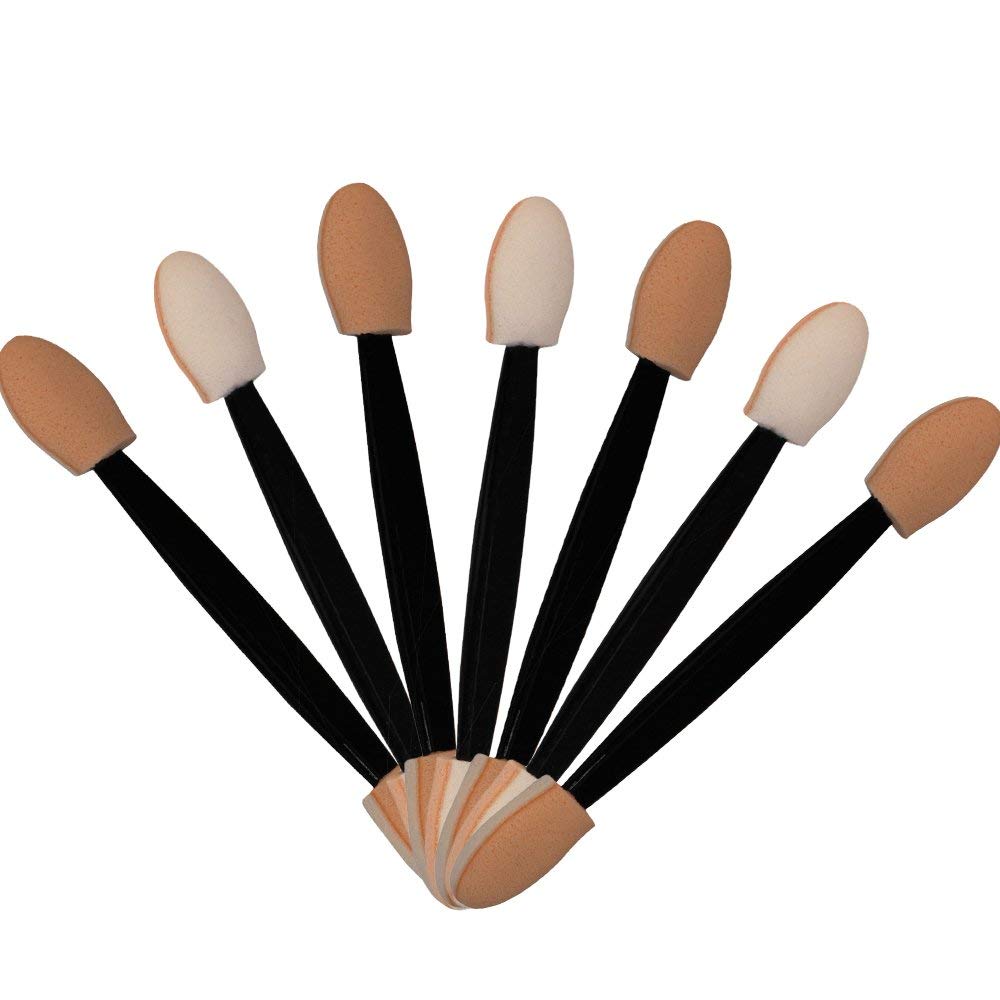 STORE77 12Pcs Disposable Double-Sided Eyeshadow Brush Set with Sponge Applicator - Oval Makeup Brushes for Professional & Home Makeup Application