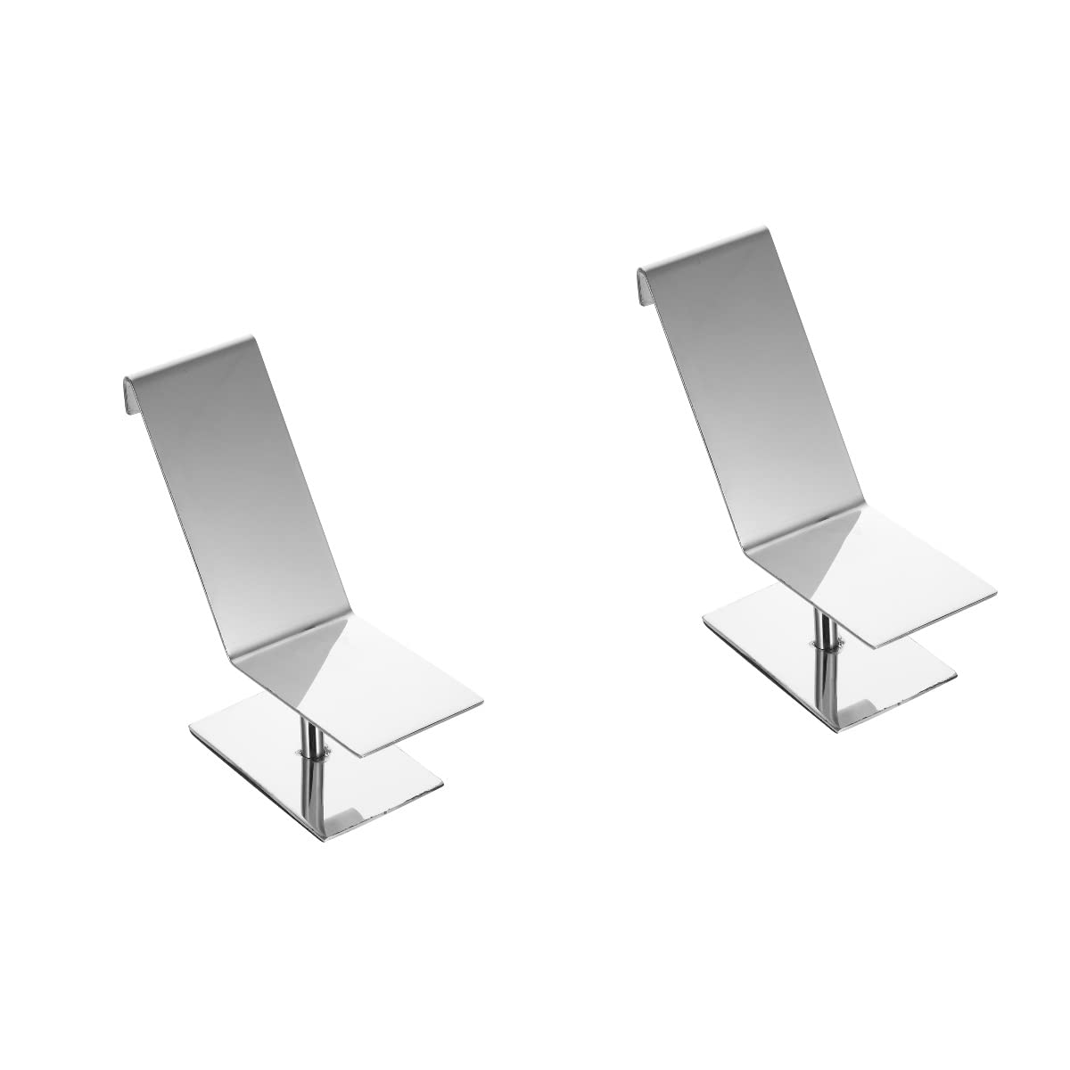 PATKAW 2-Pack Stainless Steel Shoe Riser Display Stands - Durable Sandal Rack Holder for Retail Stores, Boutiques & Shoe Shops - Perfect for Showcasing Footwear in Clothing Stores and Window Displays