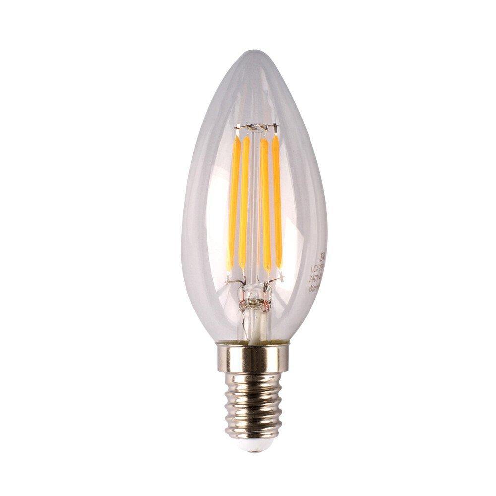 4W Dimmable SES LED Candle Bulb - Daylight White Clear Filament - Perfect for Chandeliers, Wall Sconces & Decorative Lighting