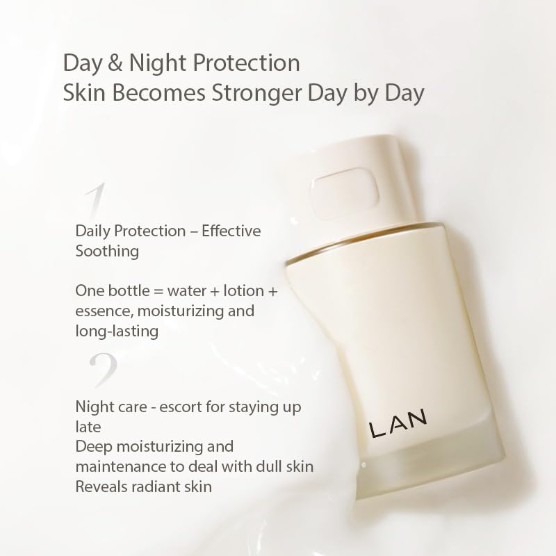1PC LAN Toner Facial Essence - Soothing, Firming & Lifting Double Layer Moisturizer for Dull Skin Relief | 100ml/3.38oz | Hydrating Face Lotion for Daily Skincare Routine & Nighttime Skin Repair