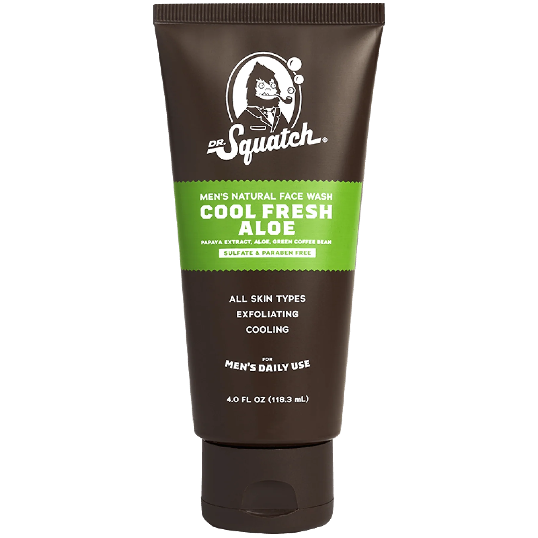 Dr. Squatch Cool Fresh Aloe Face Wash for Men - Natural & Refreshing Cleanser - Perfect for Daily Skincare Routine & Post-Workout Refresh