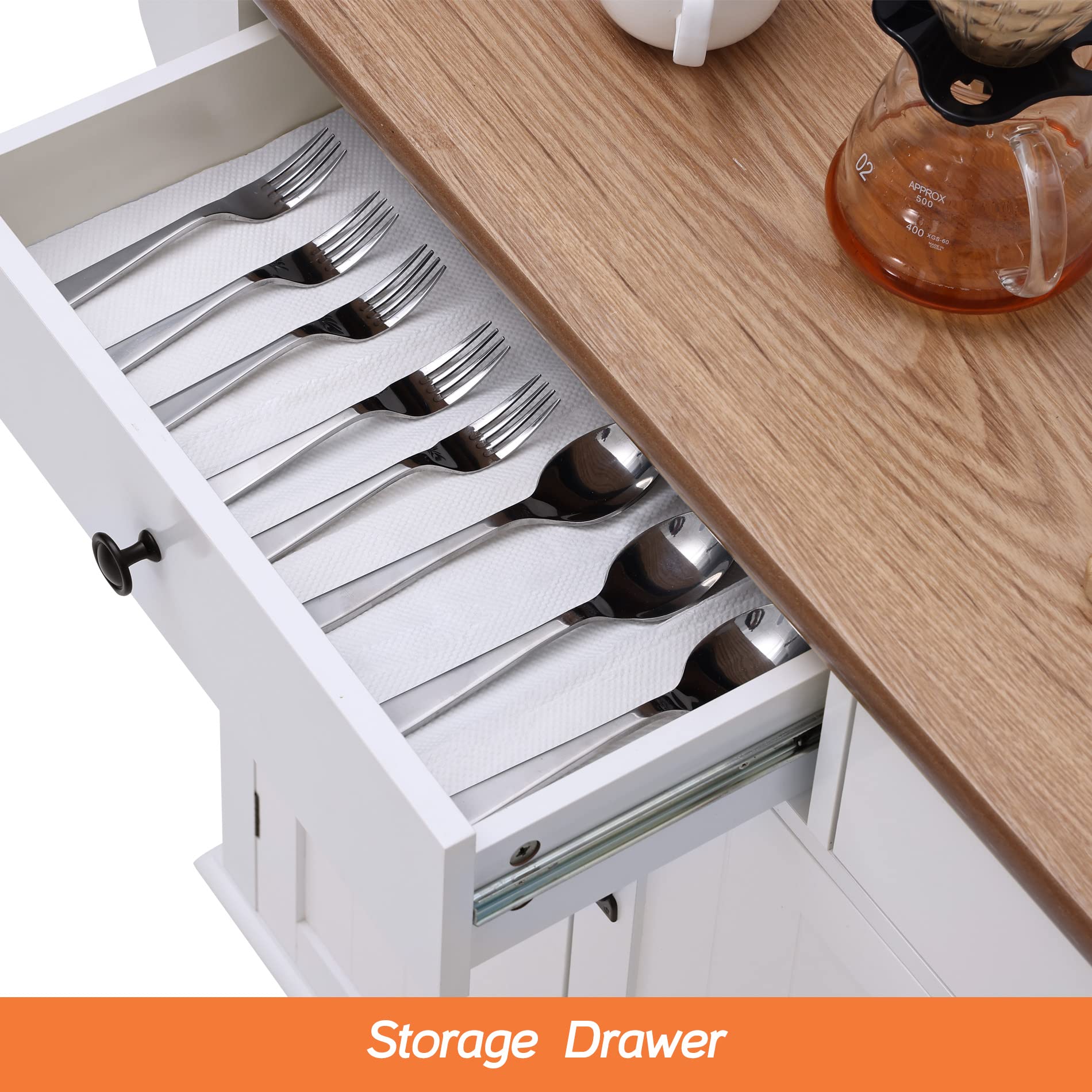 WAMPAT Rolling Kitchen Cart with Drawers and Cabinet - Stainless Steel Mobile Kitchen Island with Spice Rack & Towel Holder | Perfect for Small Spaces, Apartment Cooking & Extra Countertop Storage