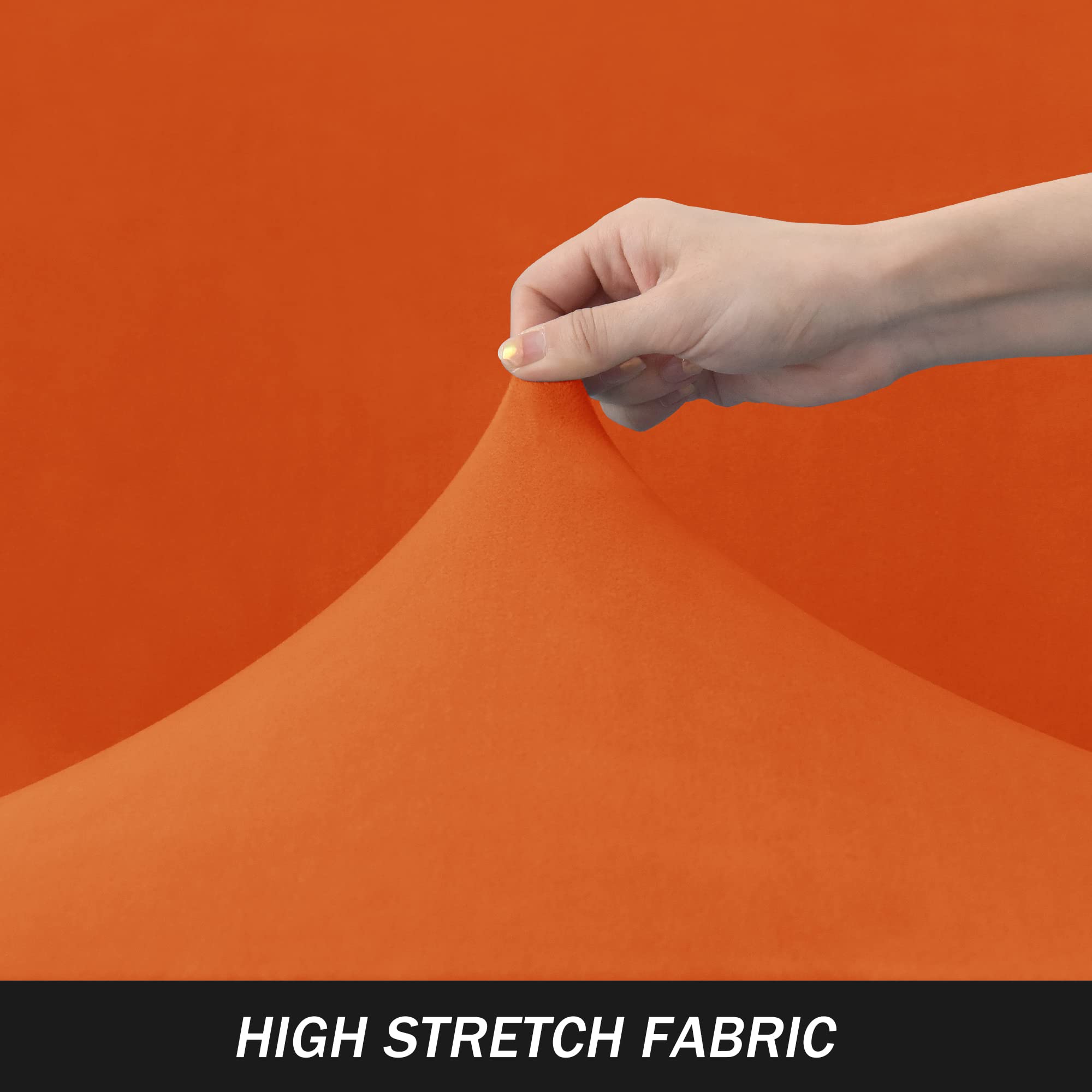 Ultra Soft Velvet Stretch Sofa Slipcover - Large Orange Couch Cover for Pets & Kids | Furniture Protector for Living Room, Family Room & Dorm