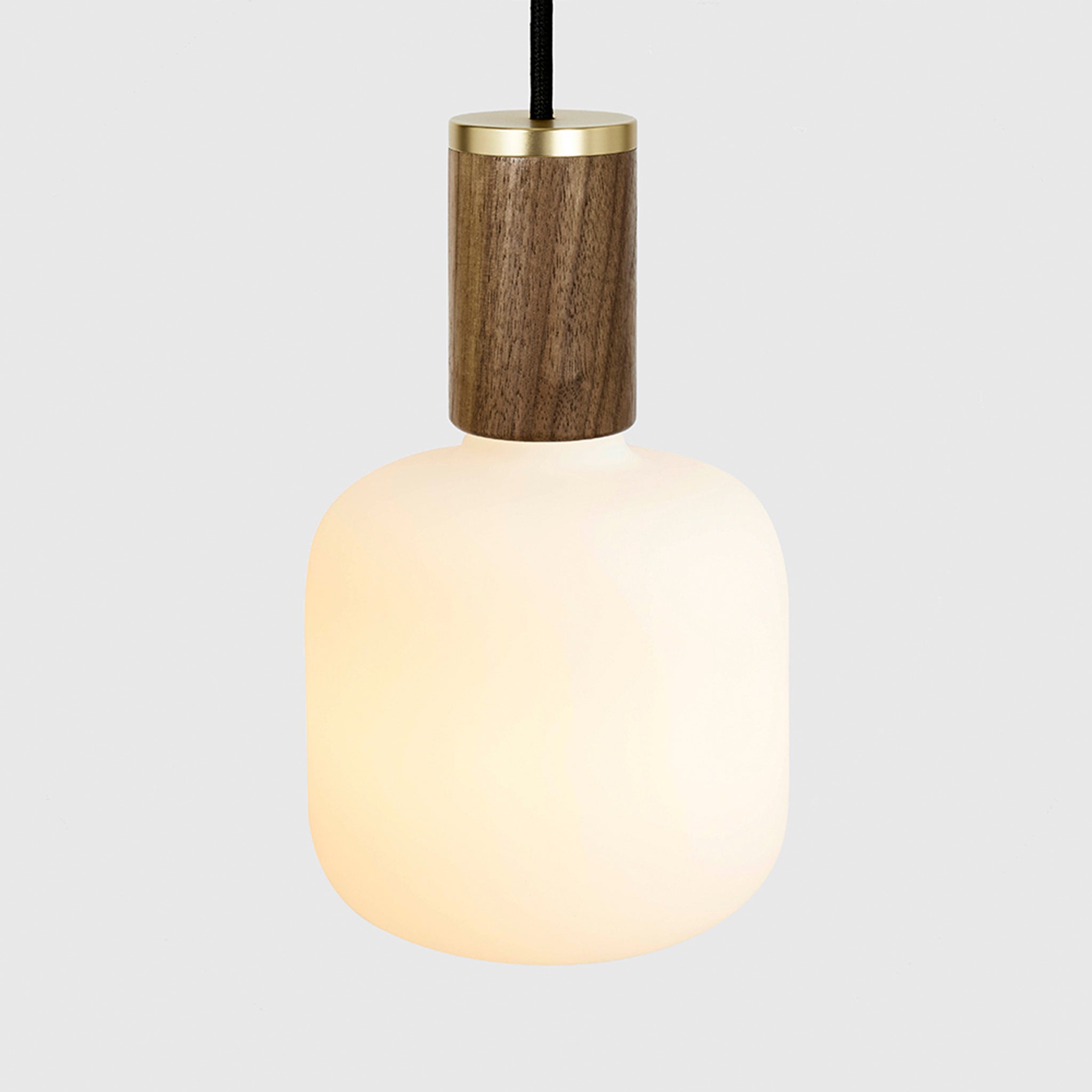 Oblo Walnut Pendant Light - Modern Wooden Hanging Fixture for Dining Room, Kitchen & Bedroom Lighting