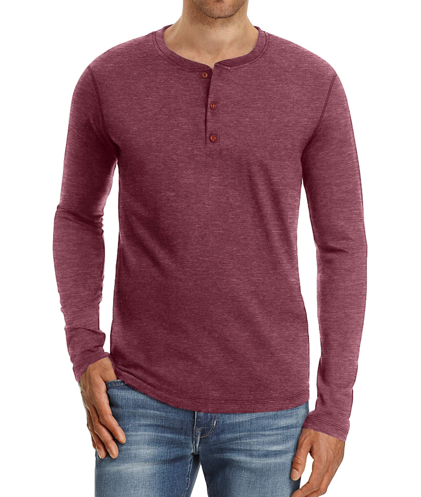 Men's Casual Henley T-Shirt - Long & Short Sleeve Button Placket Shirt | Comfortable Basic Tee for Everyday Wear, Weekend Outfits & Date Nights