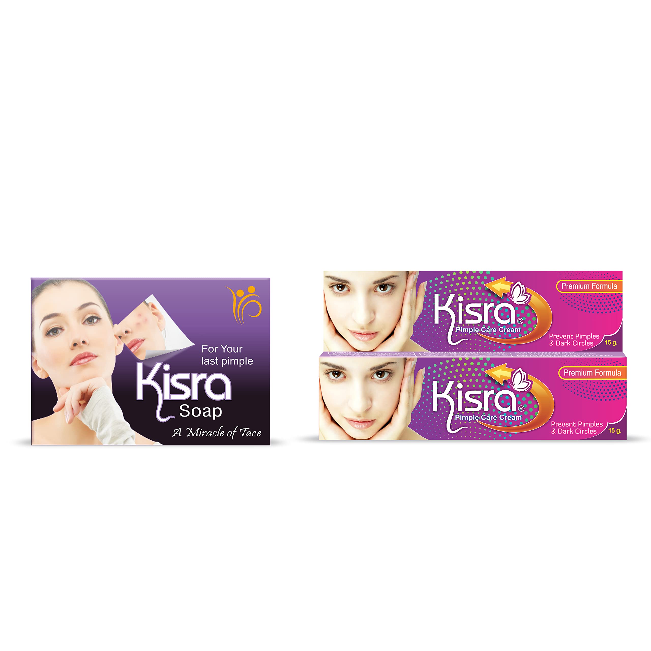 Kisra Ultimate Anti Acne Treatment Kit - Pimple & Dark Spot Remover with Soap and Cream for Clear Skin | Acne-Prone Skin Care Routine for Teens & Adults