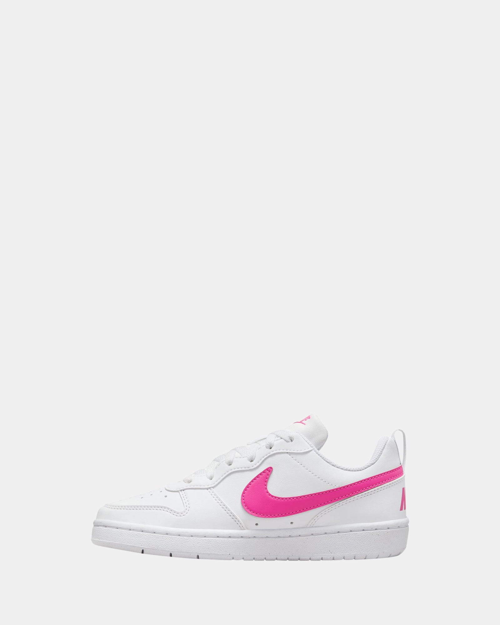 Nike Court Borough Low RC Grade School Sneakers - White/Laser Fuchsia - Comfortable & Stylish for School, Casual Wear & Everyday Activities