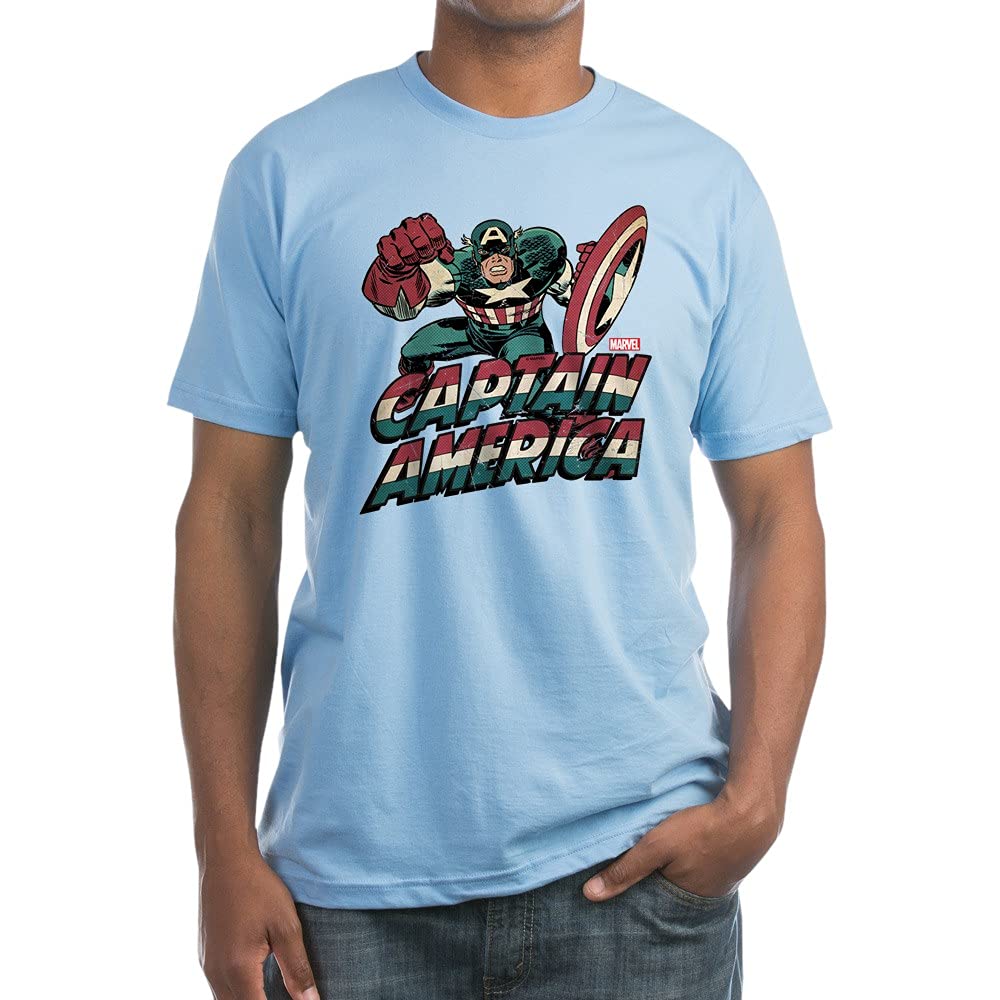 Captain America Fitted T-Shirt for Men - Superhero Graphic Tee | Comfortable Cotton Shirt for Cosplay, Comic Con & Marvel Fans