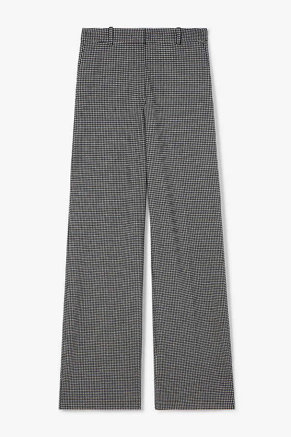 Tinsley Wide Leg Pants for Women - Soft Knit Suiting Fabric with Classic Check Pattern | Office Wear & Casual Outfits