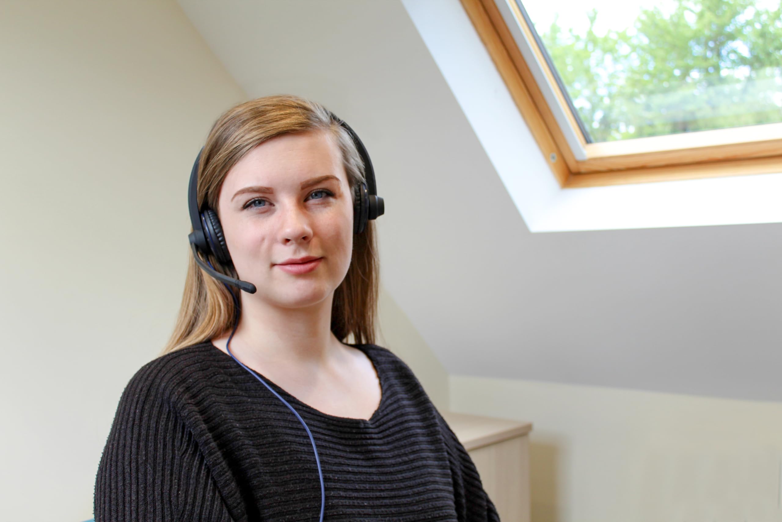 JPL Headset Commander-2 (V2) Binaural USB Headset with Noise Cancelling - Corded Office Headphones with USB-A Plug & Play, Soft Pouch Case & USB Adapter - Compatible with Major Softphones (Black) - Perfect for Call Centers, Remote Work & Customer Service