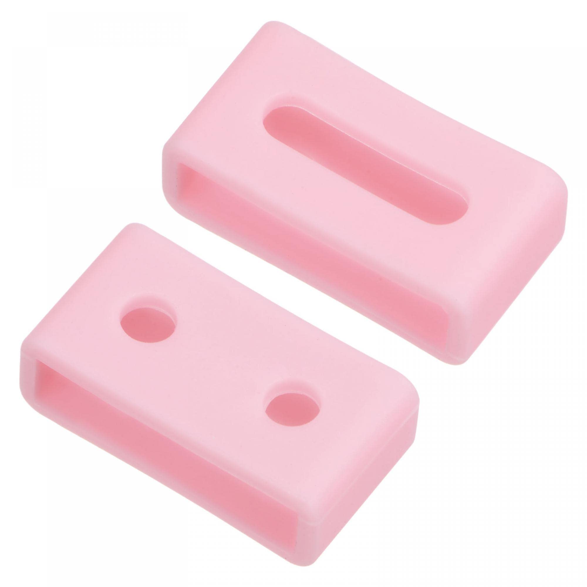 Rubber Watch Band Loops 22mm - Silicone Fastener Rings for Secure Fit - Light Pink 2 Pack - Perfect for Sports & Daily Wear