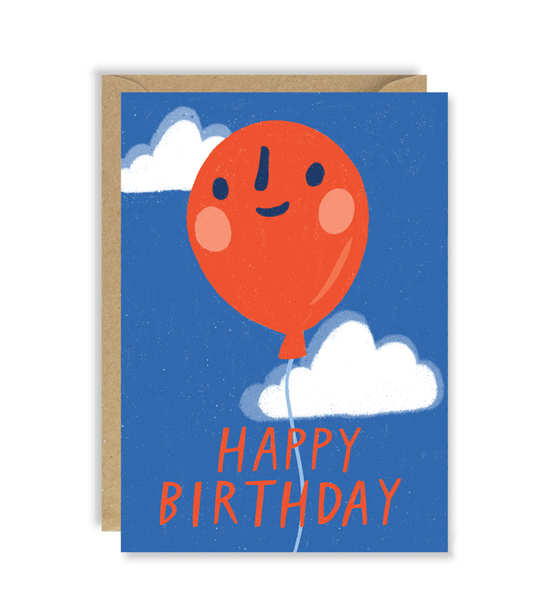 Joy Nevada Red Balloon Birthday Card - Elegant Greeting Card for Birthdays, Parties & Celebrations - Perfect for Friends, Family & Loved Ones
