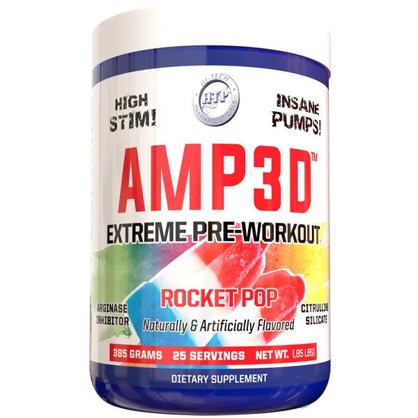 Hi-Tech Pharmaceuticals AMP3D - Premium Pre-Workout Supplement for Energy & Muscle Growth | Ideal for Gym, Bodybuilding & Fitness Training