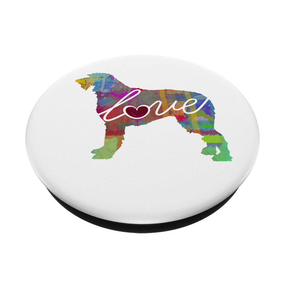 Irish Wolfhound Dog Colorful Waterprint PopSockets PopGrip - Swappable Phone Grip for iPhone, Samsung & Tablets - Perfect Gift for Dog Lovers & Pet Owners