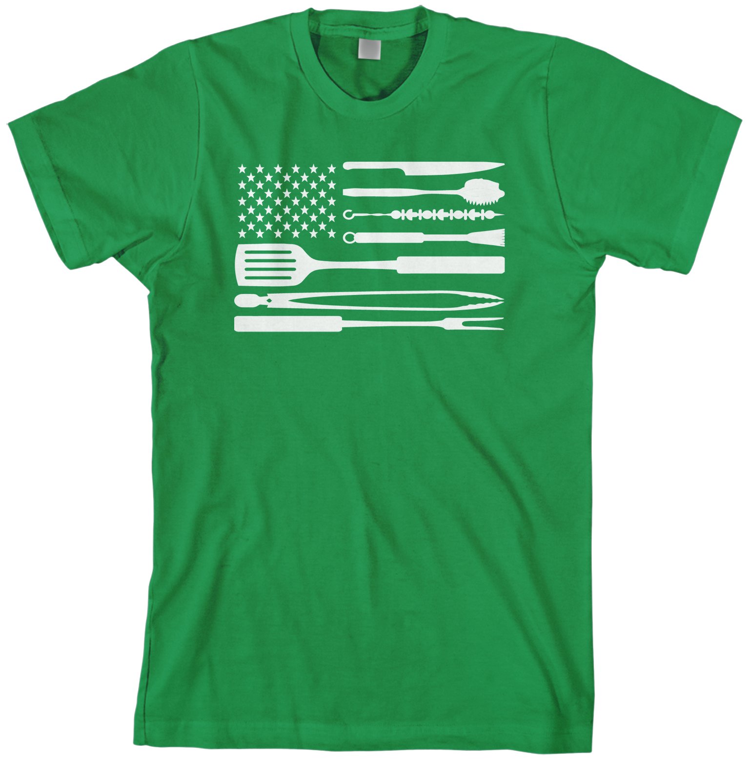 Threadrock Men's BBQ Tools American Flag Graphic T-Shirt - Patriotic Grilling Outfit for 4th of July & Summer Cookouts
