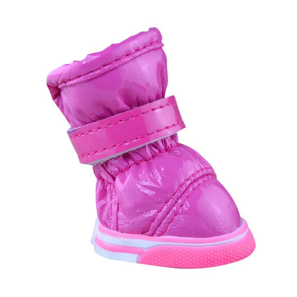 Waterproof Winter Dog Boots for Small Dogs - Warm Puppy Snow Shoes with Non-Slip Soles (4 Pack) - Perfect for Snowy Walks, Hiking & Cold Weather Protection