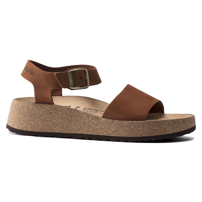 Birkenstock Glenda Nubuck Leather Sandals in Pecan - Comfortable Women's Casual Shoes for Walking, Travel & Everyday Wear