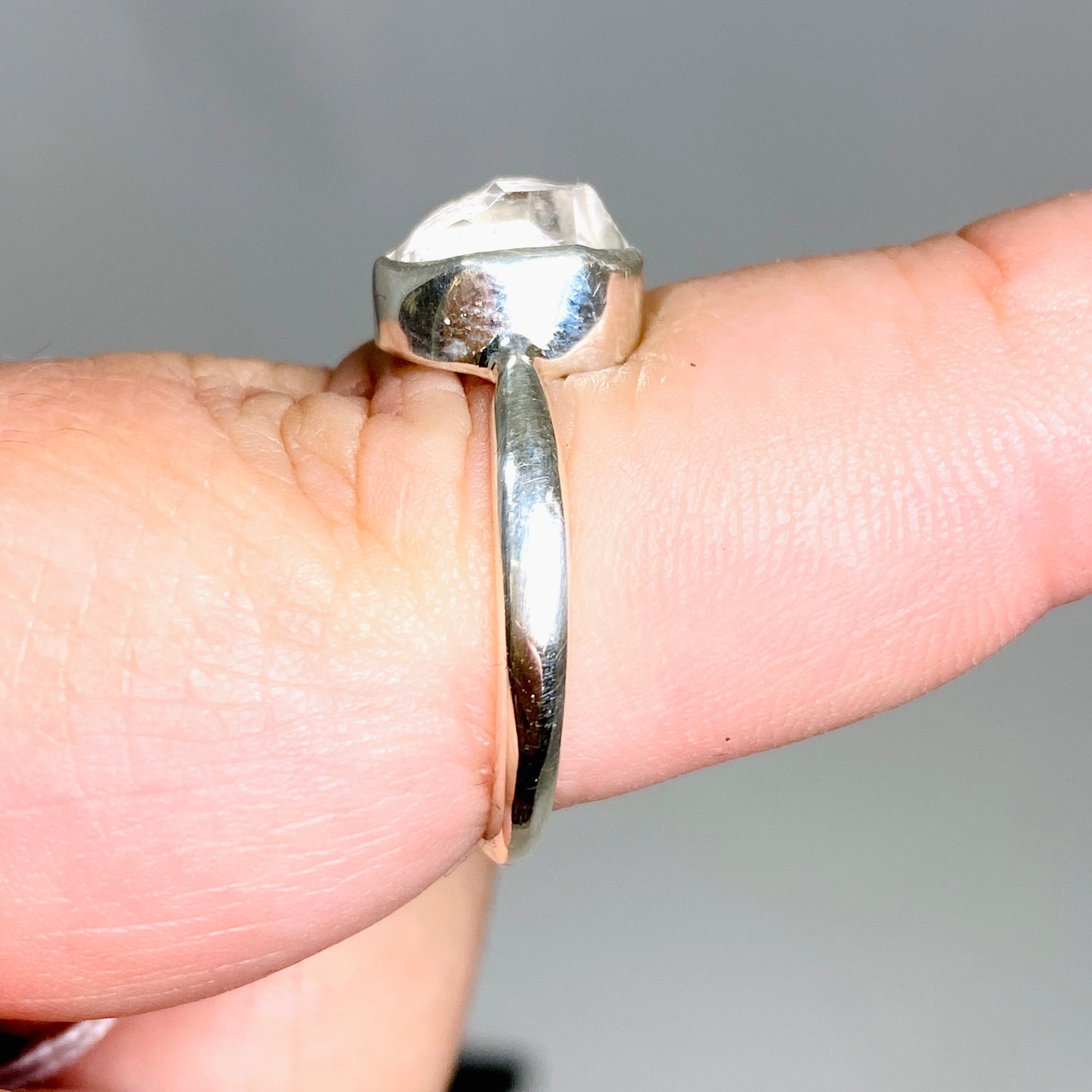 Herkimer Diamond Ring - Size 9 Sterling Silver BTP 68 - Elegant Jewelry for Women, Perfect for Weddings, Anniversaries & Special Occasions