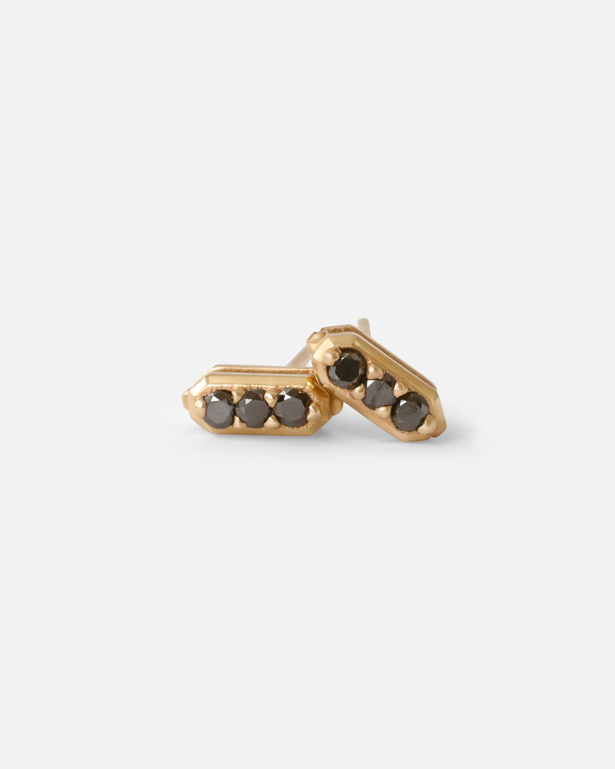 Black Diamond Coffin Stud Earrings for Women - Gothic Punk Jewelry for Halloween, Cosplay & Alternative Fashion