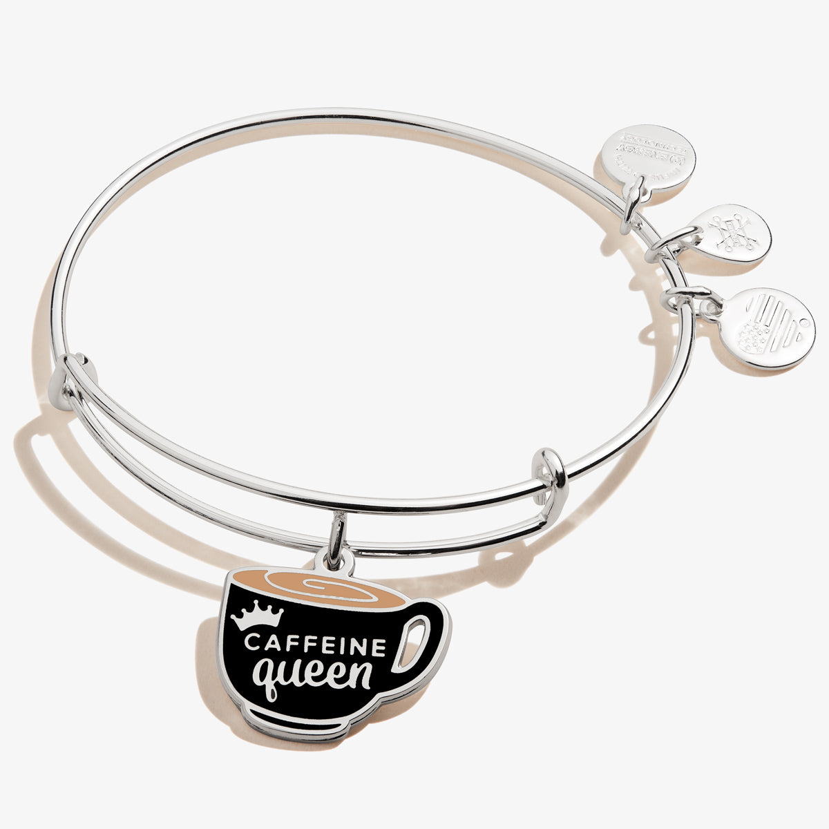 Caffeine Queen Coffee Mug Charm Bangle - Stylish Coffee Lover Bracelet for Women - Perfect Gift for Baristas & Coffee Enthusiasts - Great for Work, Cafes & Everyday Wear