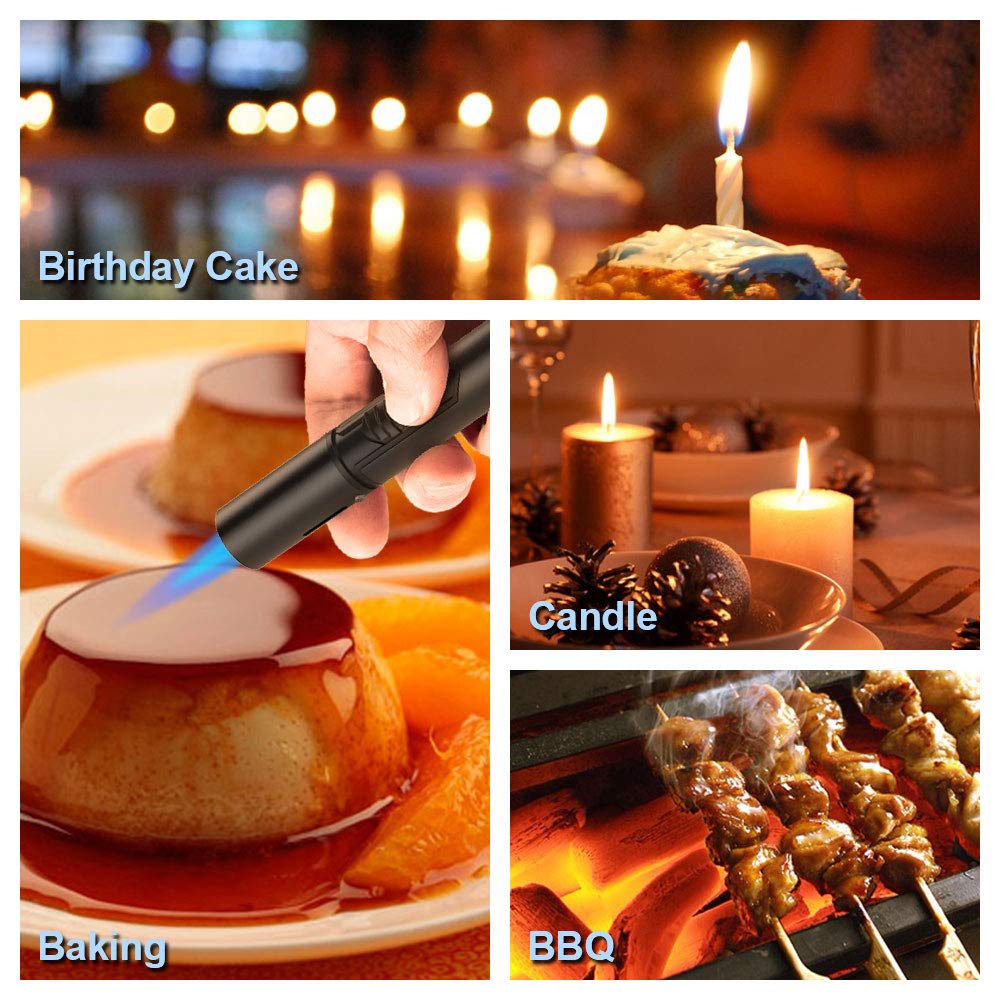 Windproof Torch Lighter for Grill & Survival - Adjustable Flame, Fuel Window - Perfect for Outdoor Cooking & Camping