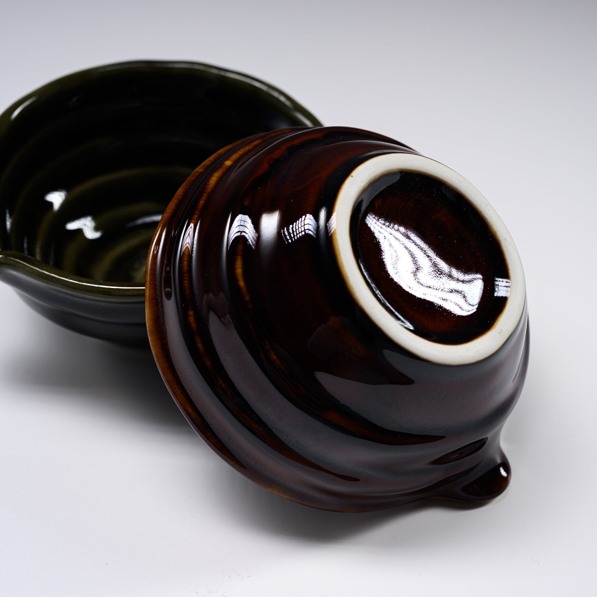 Premium Mino Ware Spout Sauce Bowl - 2 Elegant Color Options | Authentic Japanese Ceramic Pouring Bowl for Soy Sauce, Dressing & Dipping Sauces | Perfect for Sushi, Ramen & Asian Dining