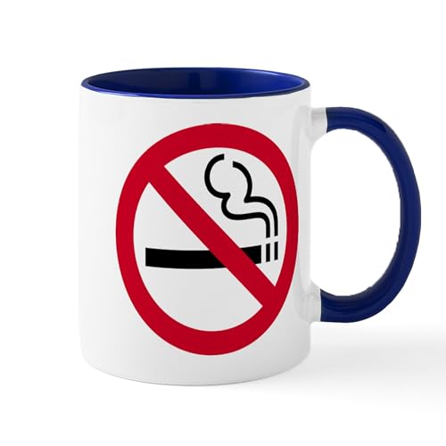 White/Navy Inside - No Smoking Mug