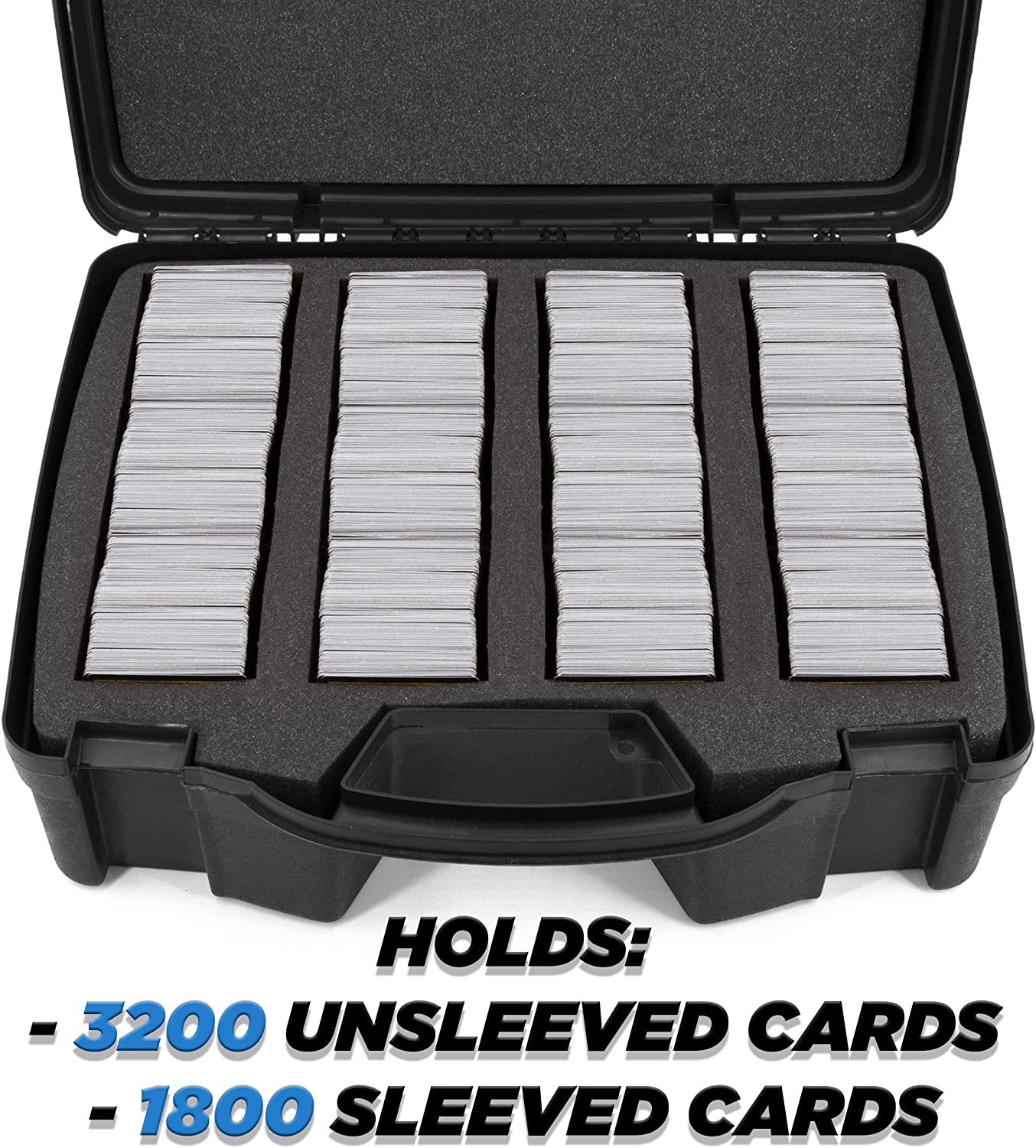CASEMATIX 3200-Card Trading Card Case - 16 Hard Shell Card Holder with 40 Dividers - Perfect for Collectors, MTG, Pokemon & Sports Cards Storage & Organization