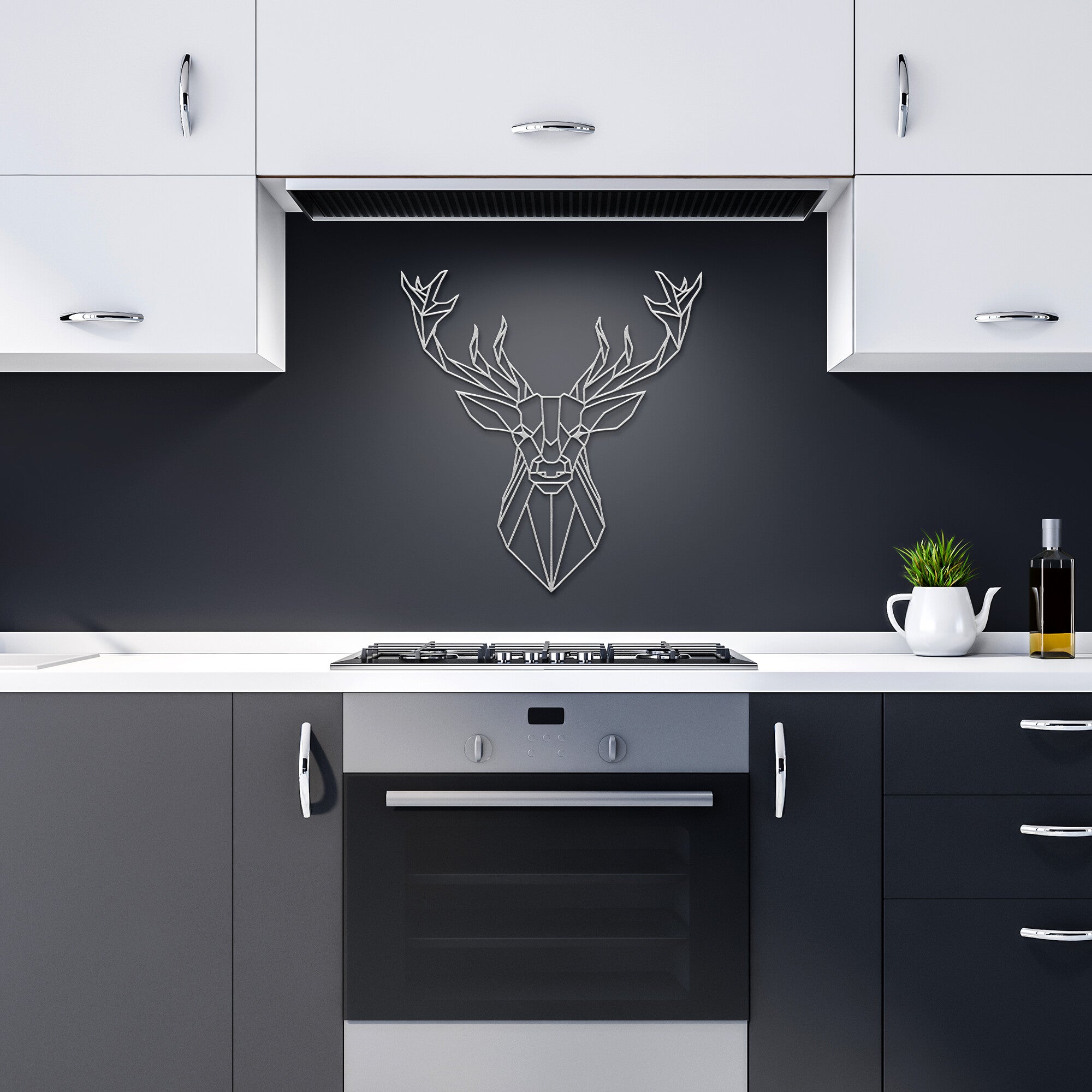 Modern Geometric Deer Metal Wall Art - Handmade Buck Decor for Living Room, Bedroom & Office - Perfect for Rustic, Farmhouse & Nature-Inspired Home Decor