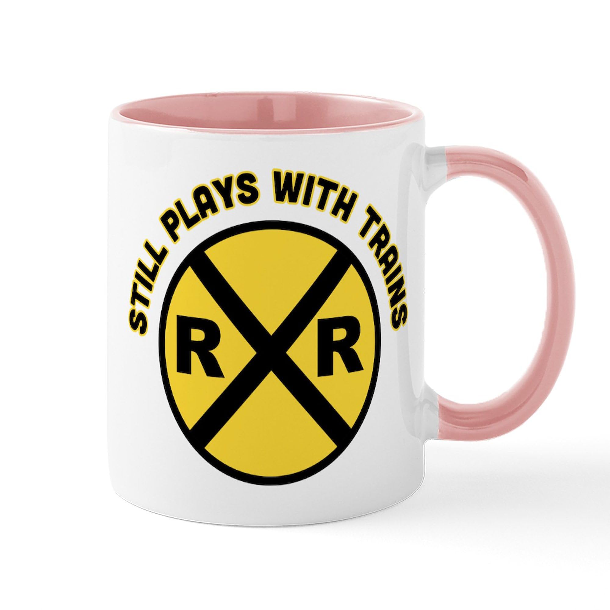 Still Plays With Trains 11 oz Ceramic Coffee Mug (325ml) - Funny Novelty Gift for Train Lovers, Perfect for Home, Office or Commuter Use