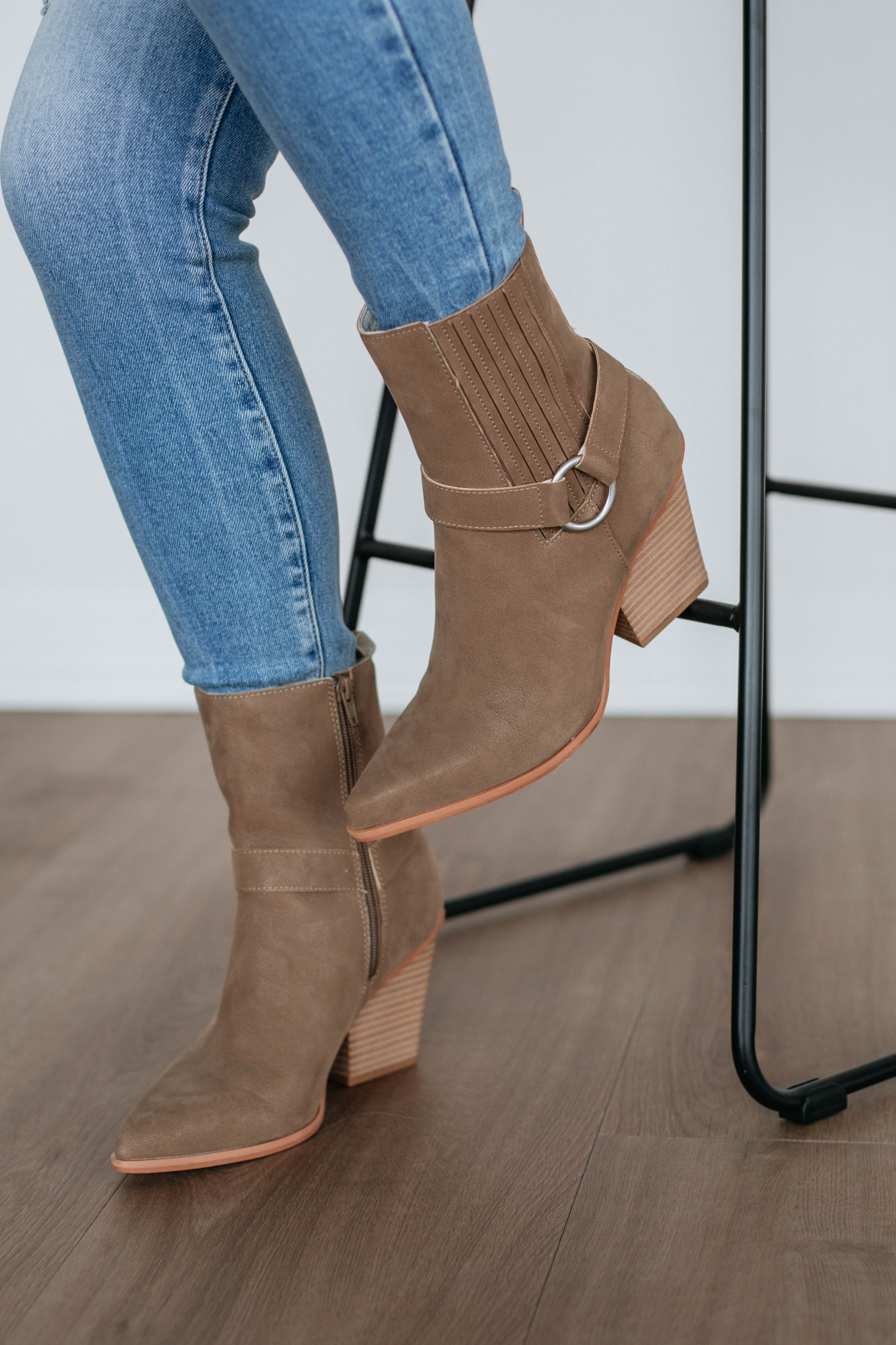 Reckless Attitude Boots in Dark Taupe - Stylish Women's Ankle Boots for Fall & Winter Fashion | Perfect for Casual Outfits, Date Nights & Office Wear