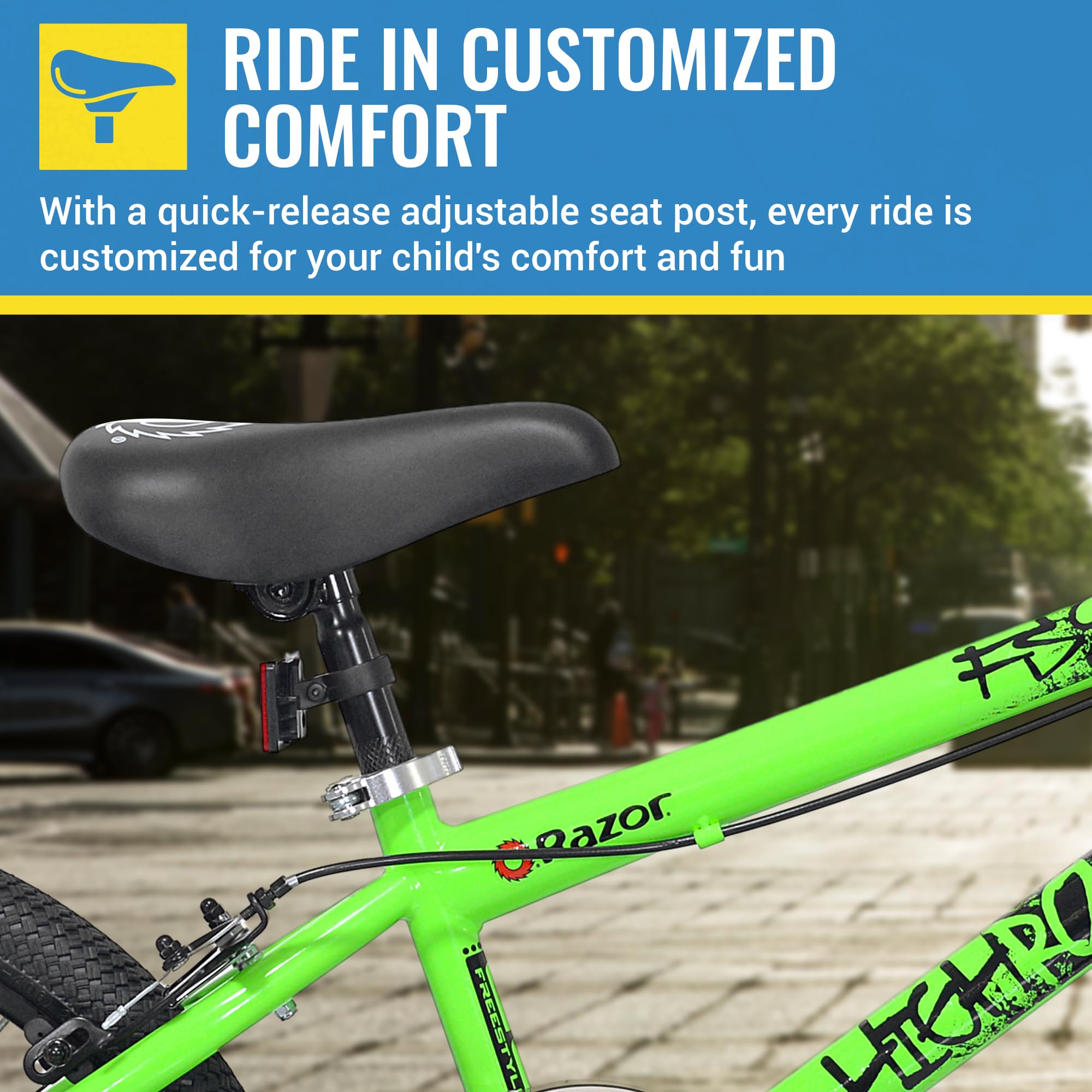 Razor High Roller 20-Inch BMX Freestyle Bike for Kids & Teens - Perfect for Stunts, Tricks, and Street Riding