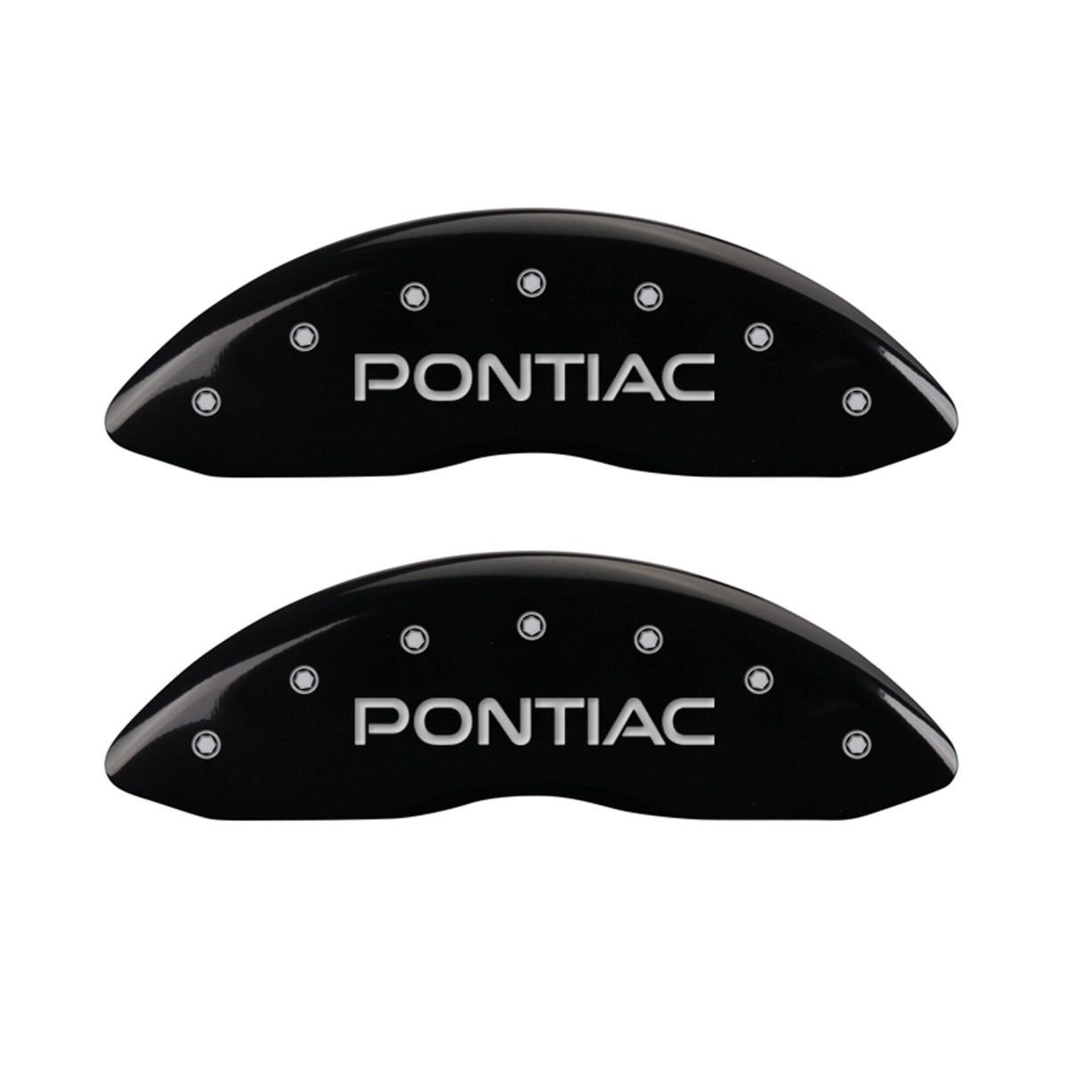 MGP Caliper Covers 18031SPXPBK - Pontiac Black Brake Caliper Covers Set of 4 (Front & Rear Engraved) - Upgrade Your Car's Performance & Style for Racing, Show Cars & Daily Driving