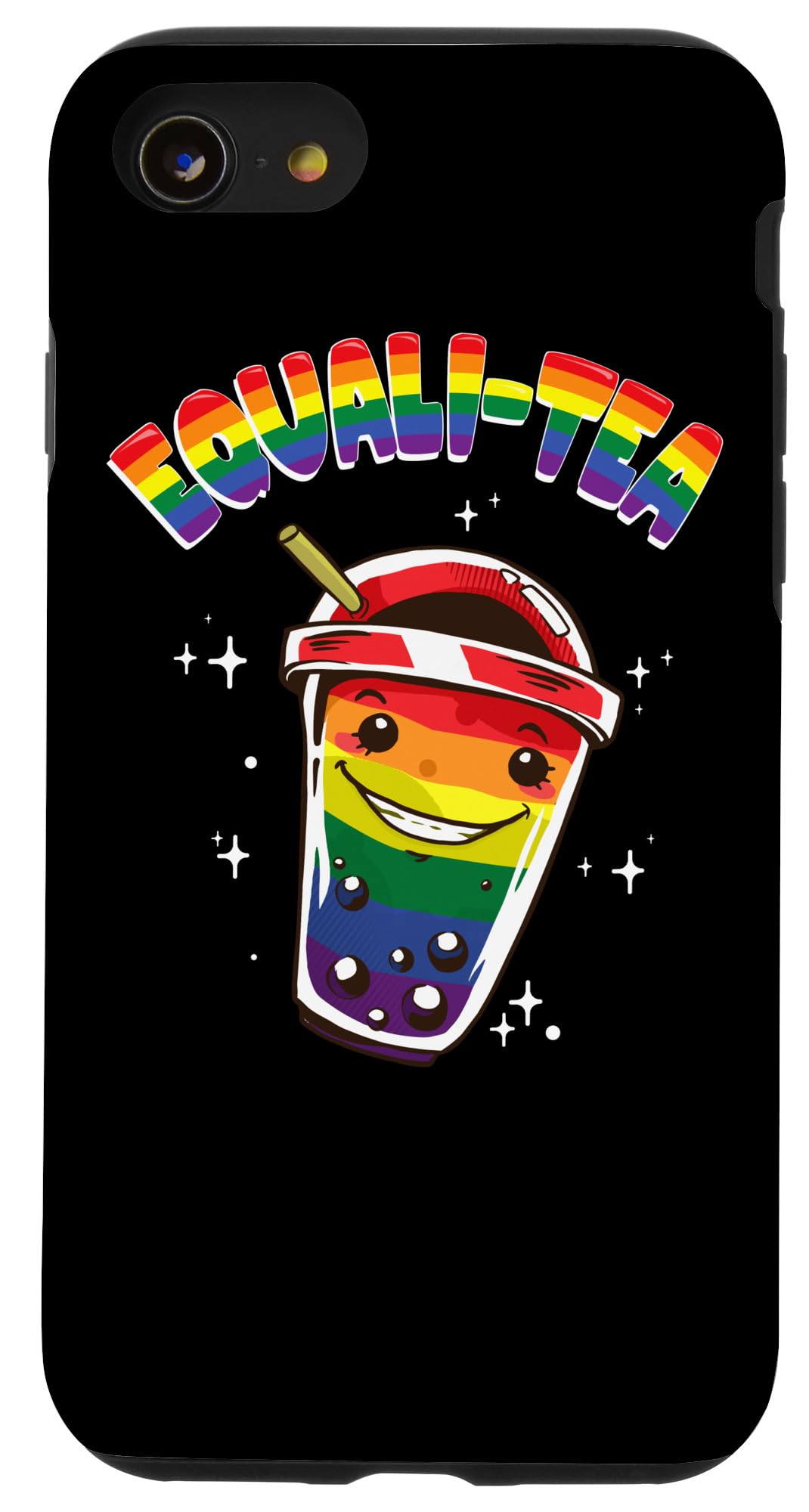 Rainbow LGBT Gay Pride Bubble Tea iPhone SE (2020)/7/8 Phone Case - Cute Colorful Equal Rights Design for LGBTQ+ Community - Perfect for Pride Parades, Festivals & Everyday Use