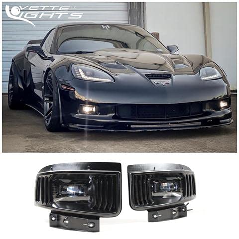 2005-2013 C6 Corvette LED Fog Light Kit - High Performance Replacement Headlights for Improved Visibility in Rain & Night Driving