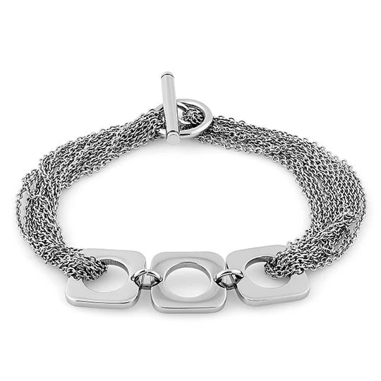 Stainless Steel Squircle Link Chain Bracelet for Women - Elegant & Durable Jewelry for Everyday Wear, Parties & Gifts