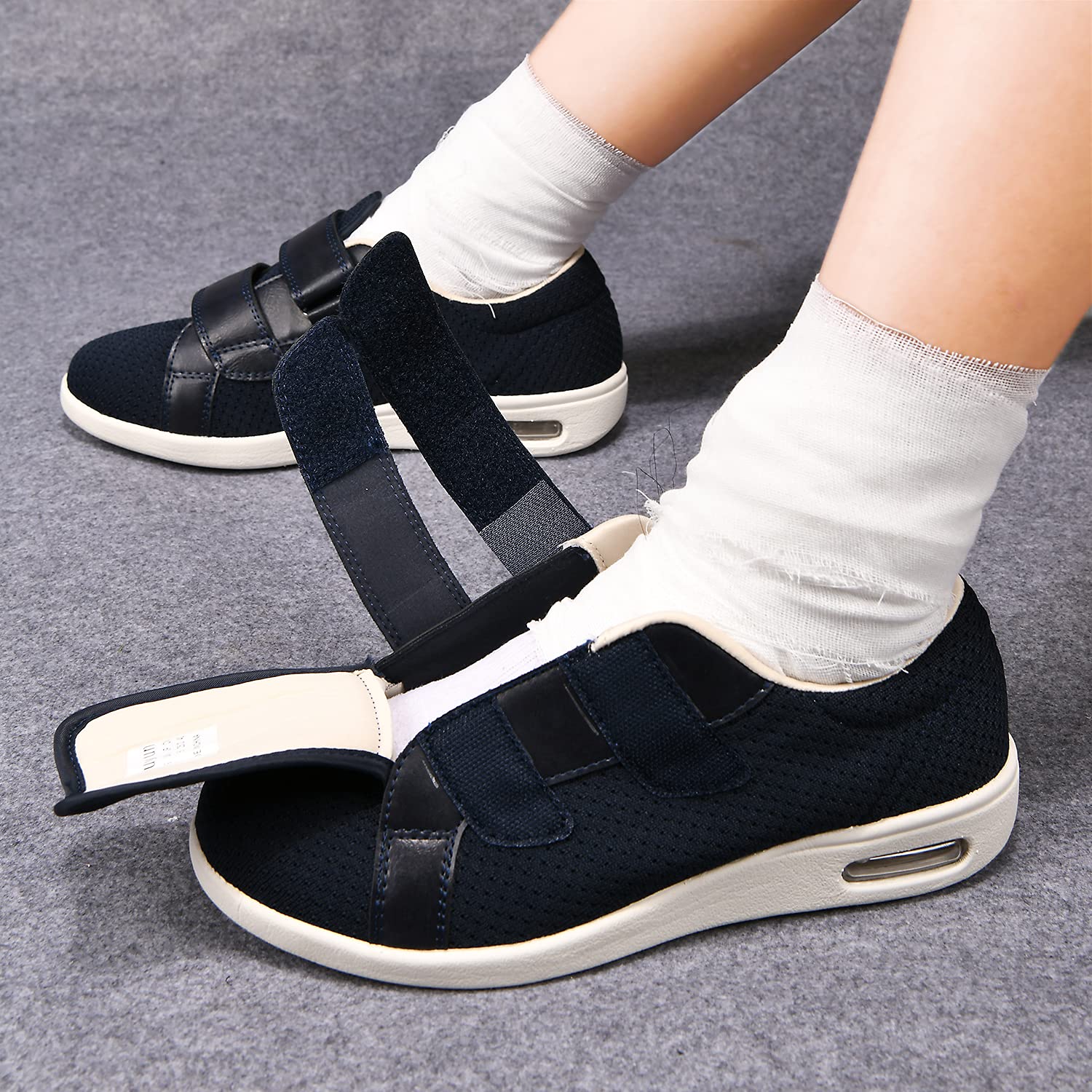 **JBTNBX Men's Wide Width Adjustable Lightweight Walking Shoes for Edema & Diabetic Comfort - Indoor/Outdoor Sneakers for Elderly Men - Perfect for Daily Walks, Travel & Casual Wear**