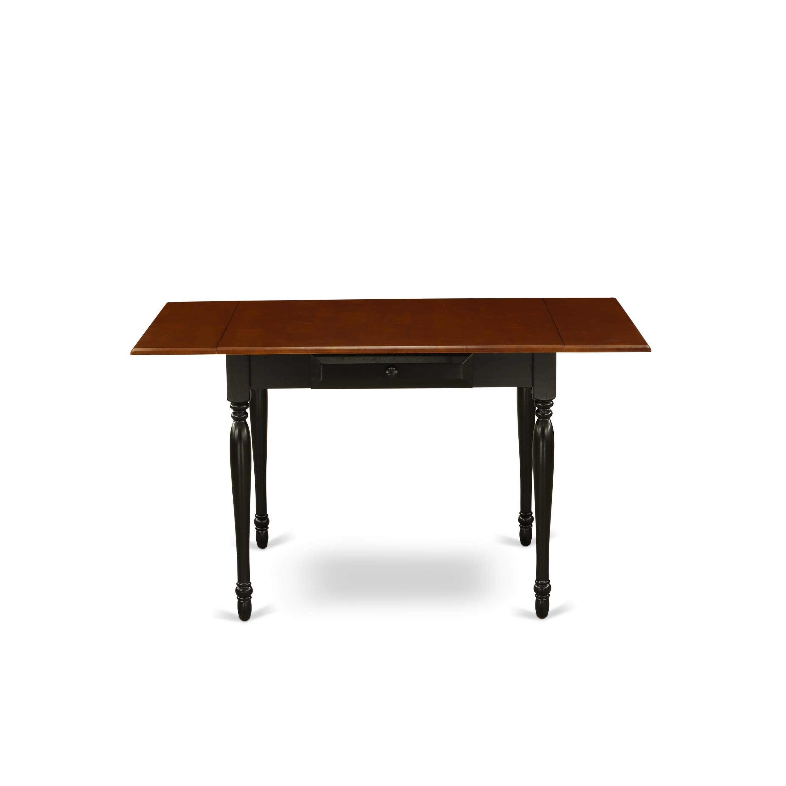 Modern 3-Piece Dining Table Set with Drop Leaf - 36x54 Inch Rectangle Wooden Table & 2 Chairs in Black & Cherry - Perfect for Small Spaces, Breakfast Nooks & Apartment Dining Rooms - East West Furniture MZLG3-BCH-W