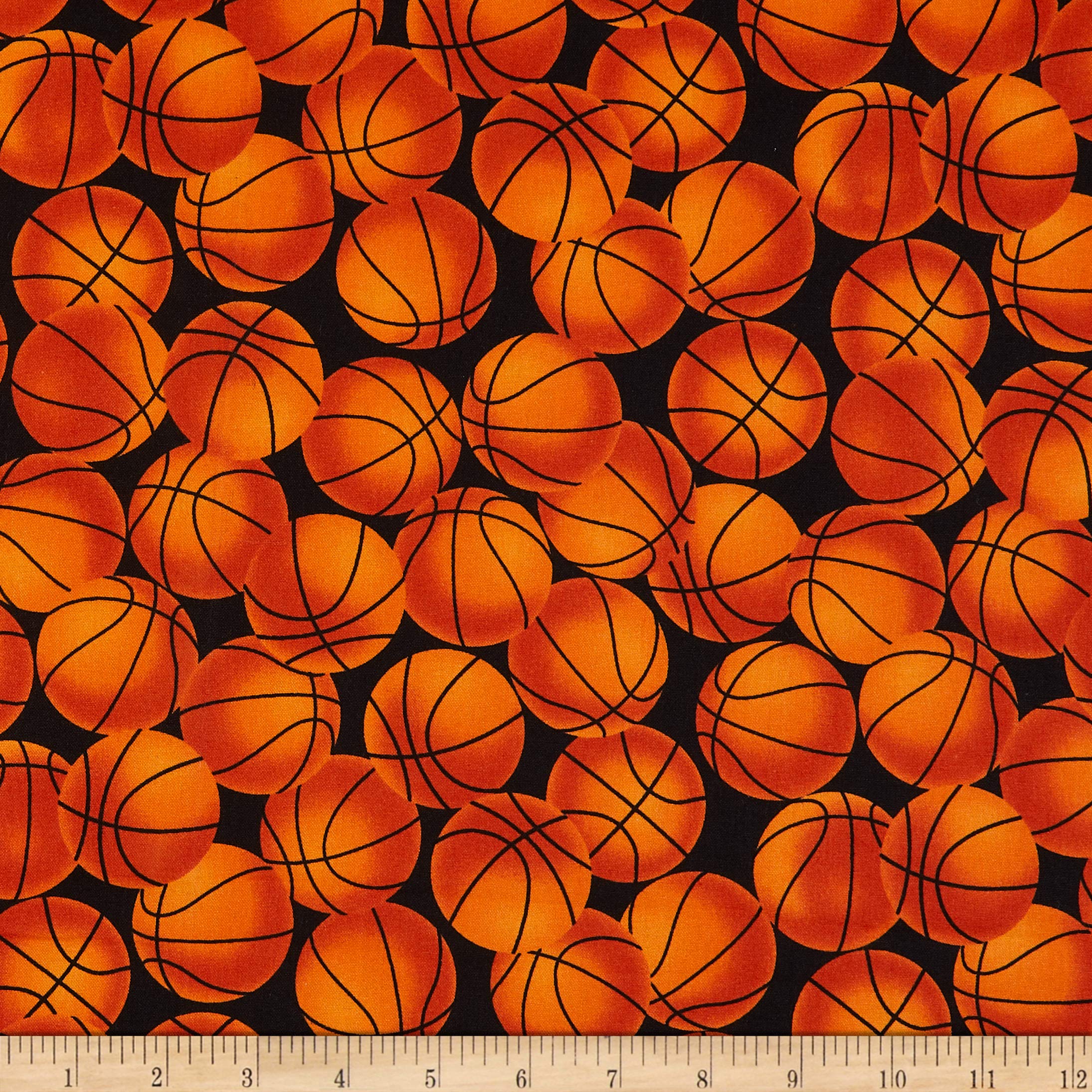 Rustic Quilting Fabric by Yard for Basketball & Sports Decor