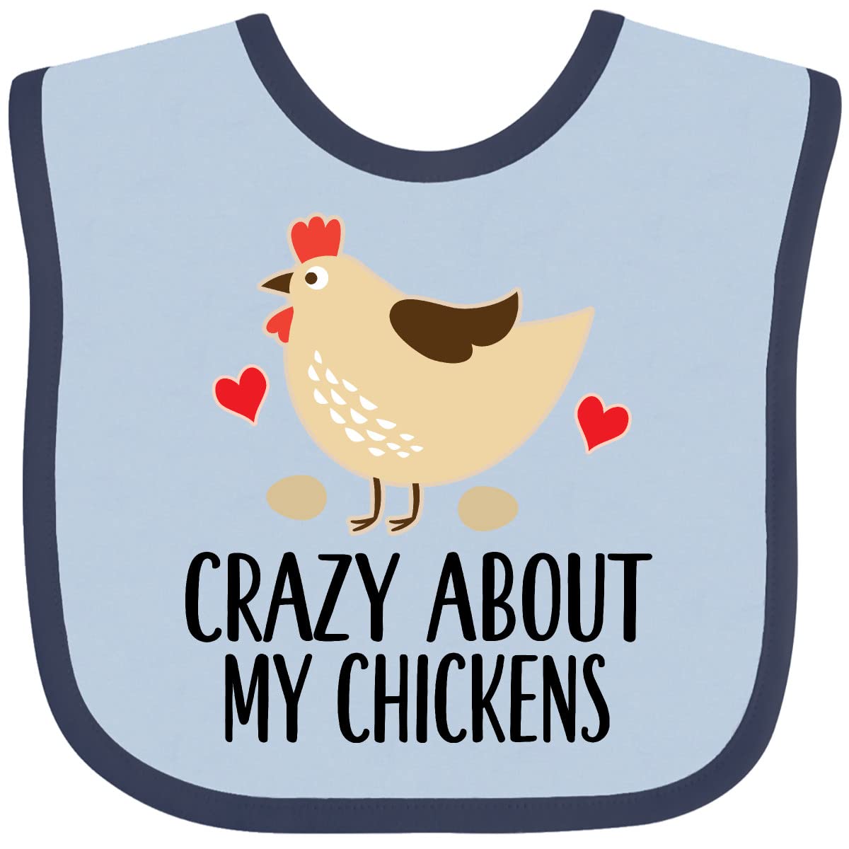 Inktastic Cute Chicken Farming Baby Bib - Soft Cotton Drool Bib for Infants & Toddlers - Perfect for Feeding, Mealtime & Farm-Themed Nursery Decor