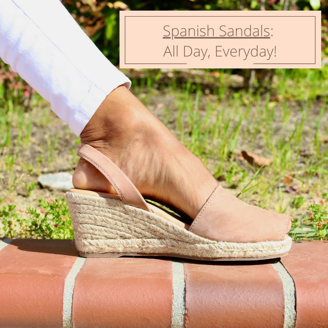 Women's Espadrille Wedge Sandals – Soft Leather Peep Toe Dressy & Casual Summer Slip-On Shoes | Perfect for Beach Vacations, Date Nights & Outdoor Weddings