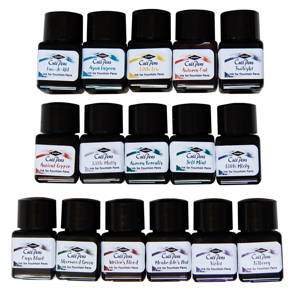 Premium Diamine Ink Bottles - Set of 16 Vibrant Colors (12ml Each) for Fountain Pens, Calligraphy & Artistic Writing - Perfect for Journaling, Letter Writing & Creative Projects