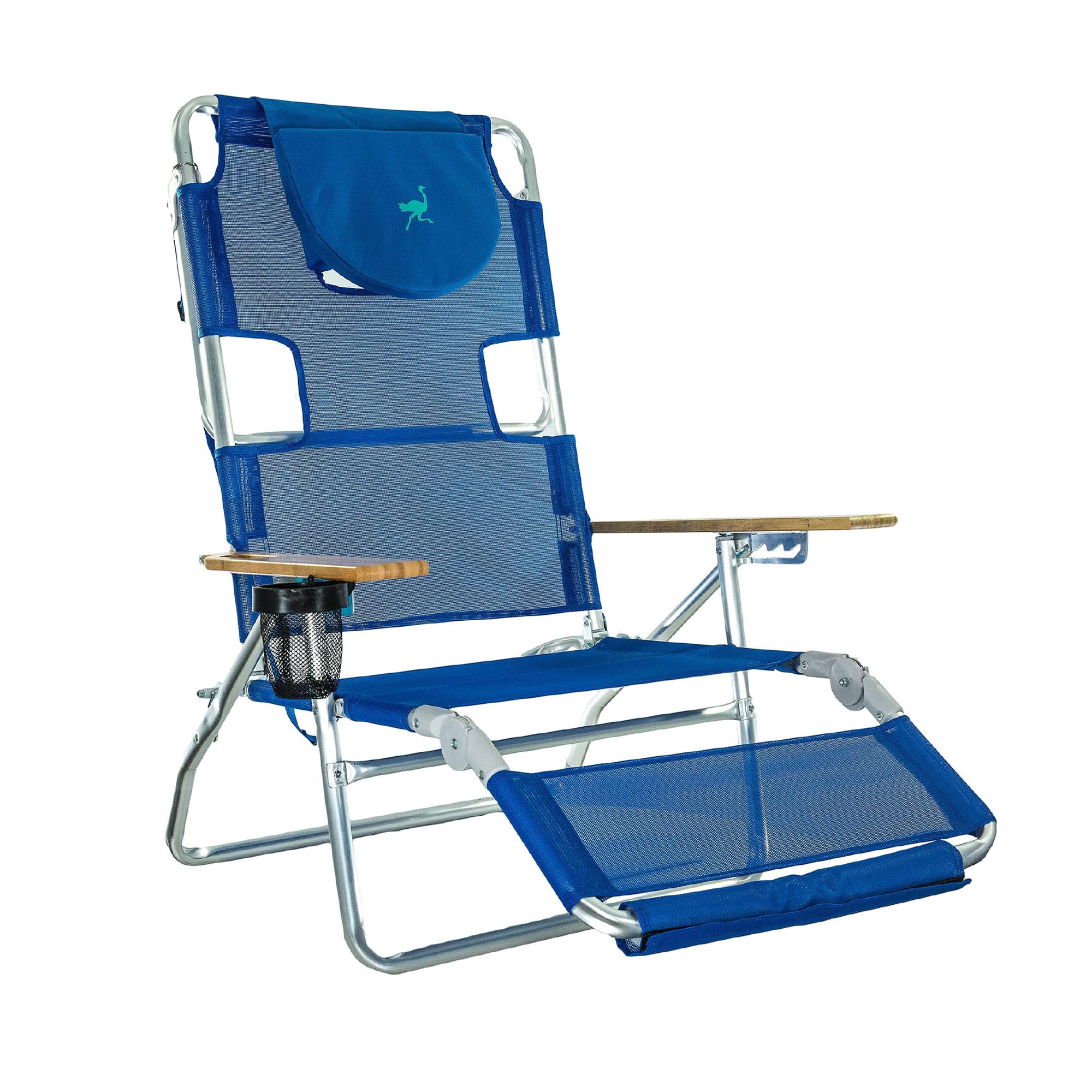 Lightweight Aluminum Frame 5-Position Reclining Beach Chair with Backpack Strap - Portable Outdoor Lounge Chair for Women, Comfortable Back Support - Perfect for Beach, Camping, Picnics & Backyard Relaxation (Blue)