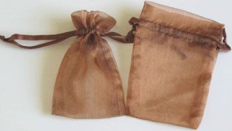 Rina's Garden 3x4 Inch Brown Organza Favor Bags - Pack of 30 - Perfect for Wedding Favors, Party Gifts & Special Events