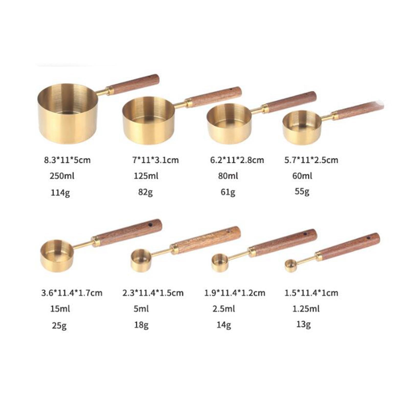 8-Piece Measuring Cups and Spoons Set for Baking & Cooking - Stainless Steel CALANDIS® Measuring Tools for Oil, Nuts, Dry & Liquid Ingredients | Perfect for Home Kitchen, Baking Recipes & Meal Prep