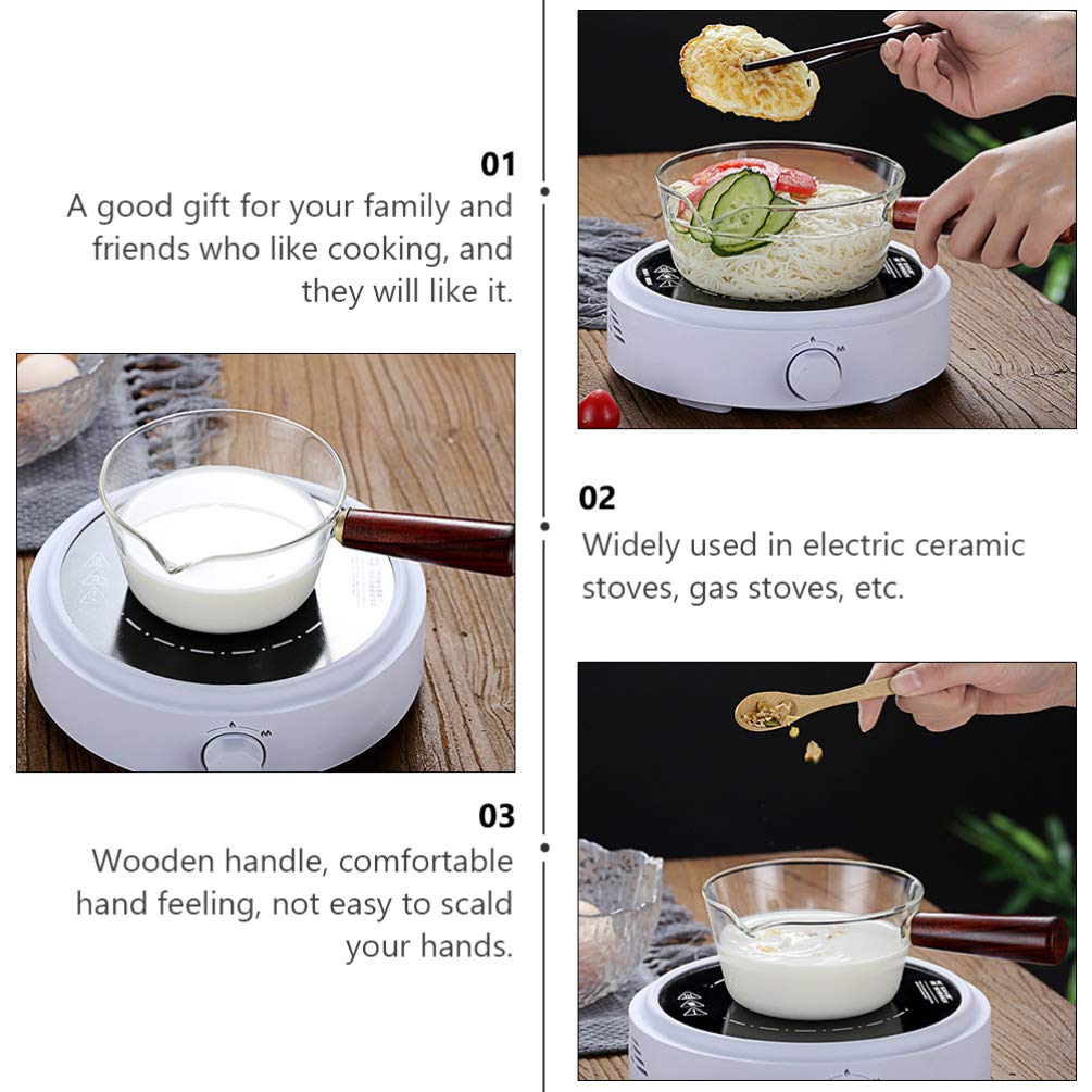 **400ML Transparent Glass Saucepan with Lid - Nonstick Pasta Pot, Milk Pan for Stovetop Cooking - Perfect for Noodle Soup, Milk, and Food Prep | Durable Kitchen Cookware**    *(Use Cases: Ideal for boiling milk, making pasta, cooking soups, and preparing sauces in your kitchen.)*