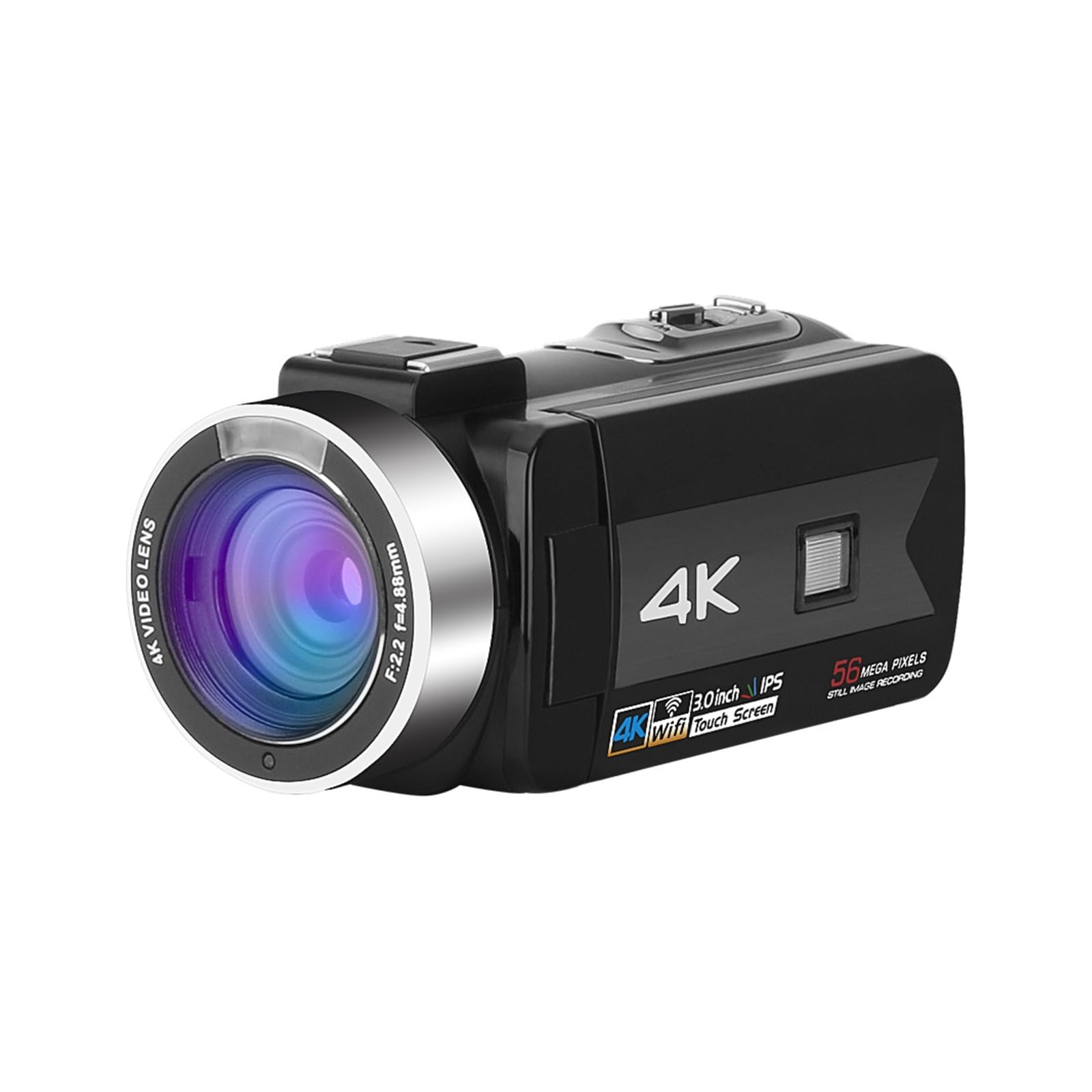 MZZYG 56MP 4K UHD Digital Video Camera with Night Vision - Webcam for Live Streaming, Vlogging & Photography - Includes 128GB SD Card (Blue) - Perfect for YouTube, TikTok, Travel & Family Events