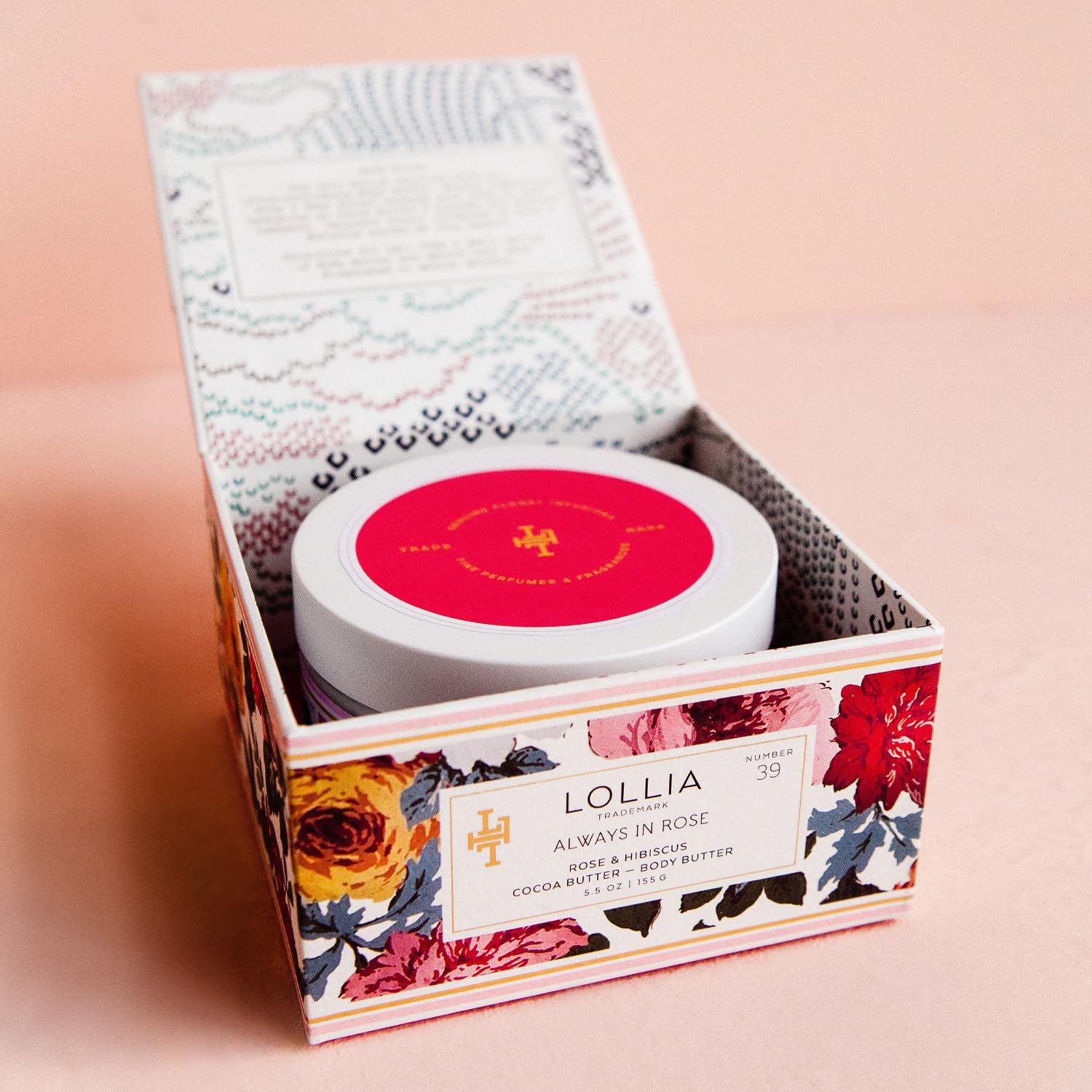 Lollia Always In Rose Whipped Body Butter - Luxurious Hydrating Moisturizer for Dry Skin | Perfect for Daily Use & Gift Giving