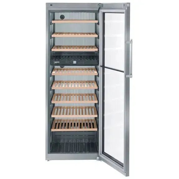 Liebherr 211 Bottle Stainless Steel Wine Cooler Refrigerator - Perfect for Home Bars, Restaurants, and Wine Cellars