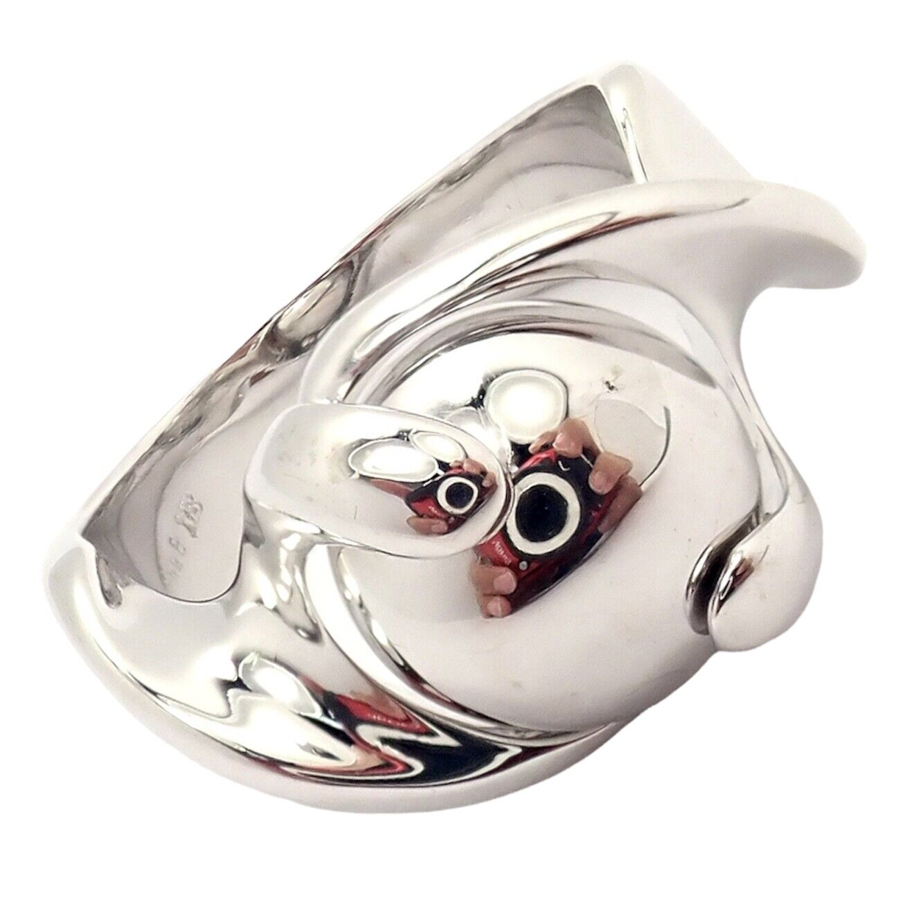 Authentic Marina B 18k White Gold Rolling Ball Globe Ring Size 7 - Perfect for Anniversary Gifts, Luxury Jewelry Collection & Special Occasions